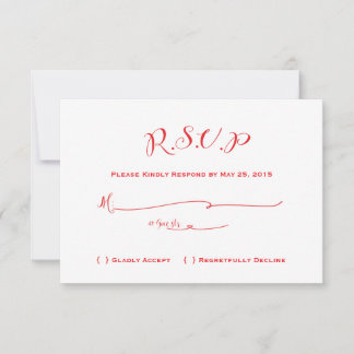 Mariage de conte équitable RSVP - Texte rouge