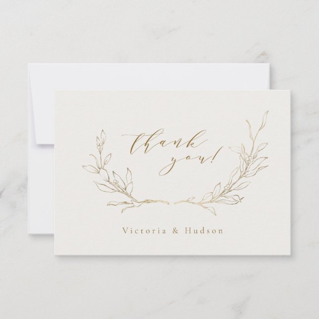 Mariage de couronne botanique simple or merci voit (Devant)