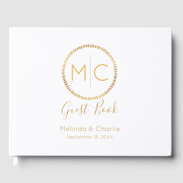 Mariage de couronne d'or moderne Monogramme Livre  (Recto)