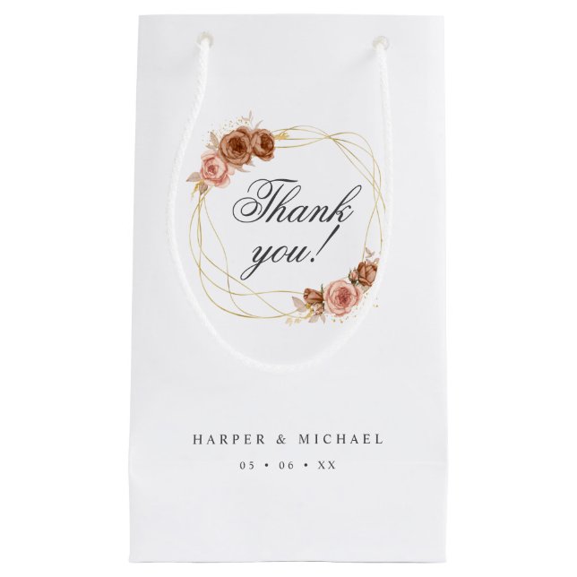mariage de couronne rose merci petit sac cadeau (Devant)