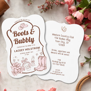 Mariage de Cowgirl : Bottes et Bulles, Invitation 