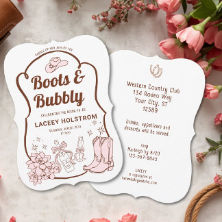 Mariage de Cowgirl : Bottes et Bulles, Invitation 