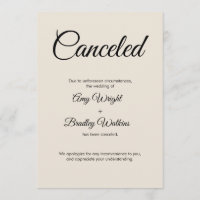 Mariage de crème Annulé Faire-part Carte Élégante