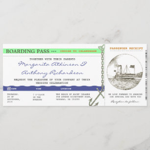 mariage de croisière de carte d'embarquement -
