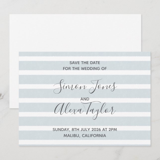 Mariage de destination de plage, carte de sauvegar (Devant / Derrière)