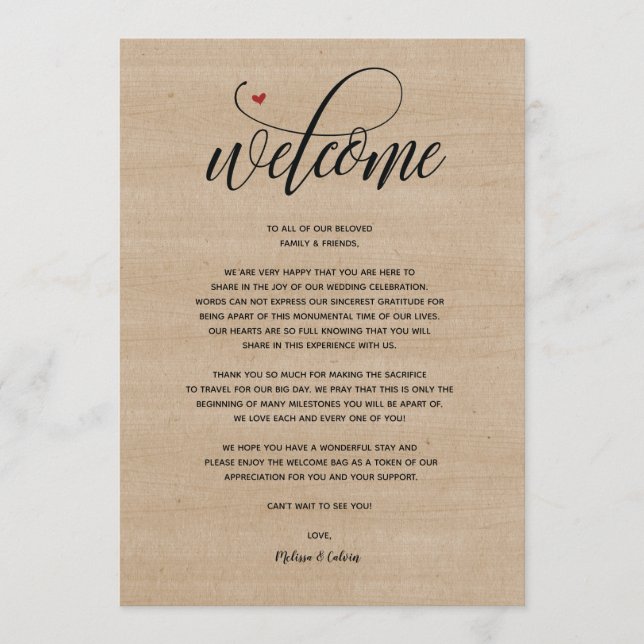 Mariage de ferme rustique Accueil et carte d'itiné (Devant)