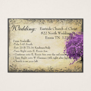 Mariage de feuille d'arbre de coeur violet radiant
