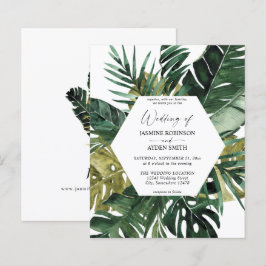 Mariage de feuille de palme tropicale budgétaire