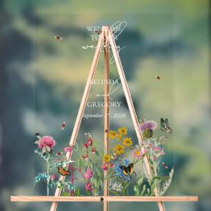 Mariage de Fleur sauvage d'aquarelle Jardin & Inse