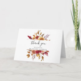 Mariage de fleurs automnales Carte de remerciement