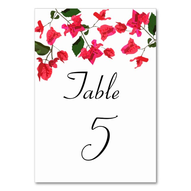 Mariage de fleurs de Bougainvillea Numéro de table (Par défaut)