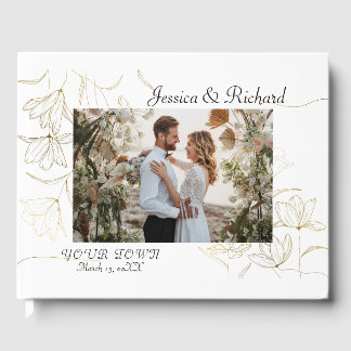 Mariage de fleurs d'or PHOTO livre d'hôtes