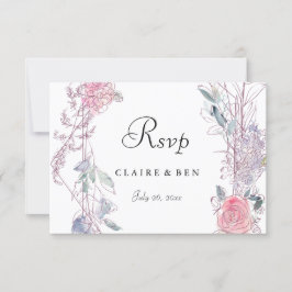 Mariage de fleurs géométriques rose rose RSVP