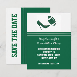 Mariage De Football Vert Sauvez La Date Faire-part