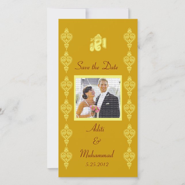 Mariage de Ganesha Sauvez la date Cartes photos (Devant)