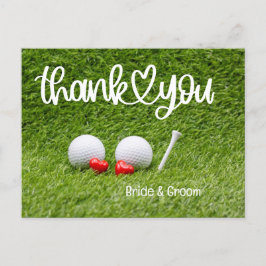 Mariage de golf Carte de remerciements avec amour 