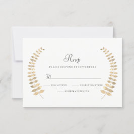Mariage de jardin Feuille d'or Wreath RSVP
