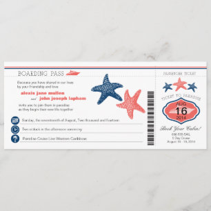 Mariage de la carte d'embarquement de Starfish Shi