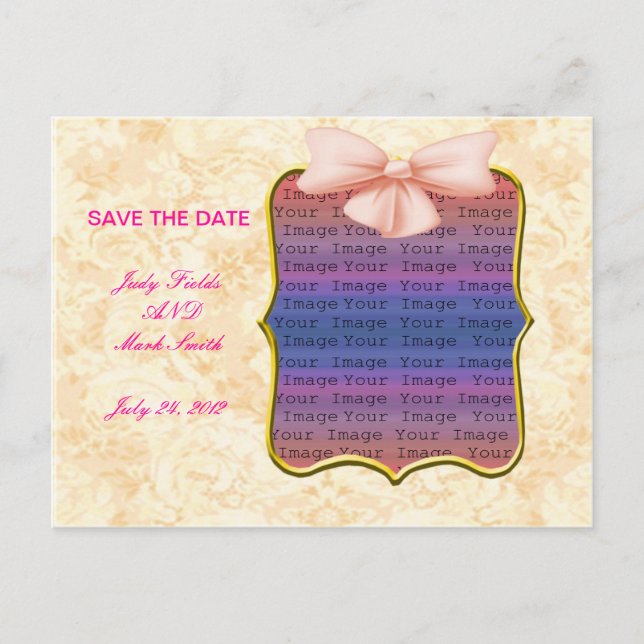 Mariage de la cave rose Enregistrer la date Carte  (Devant)
