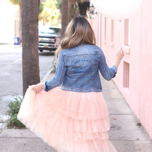 Mariage de la fête de bachelorette (Bachelorette Party Bridesmaid Bridal Wedding Denim Jacket)