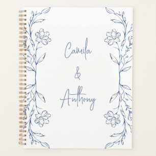 Mariage de la frontière côté Boho floral bleu