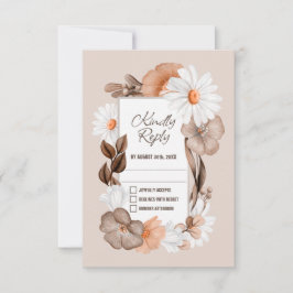 Mariage de la marguerite rustique RSVP