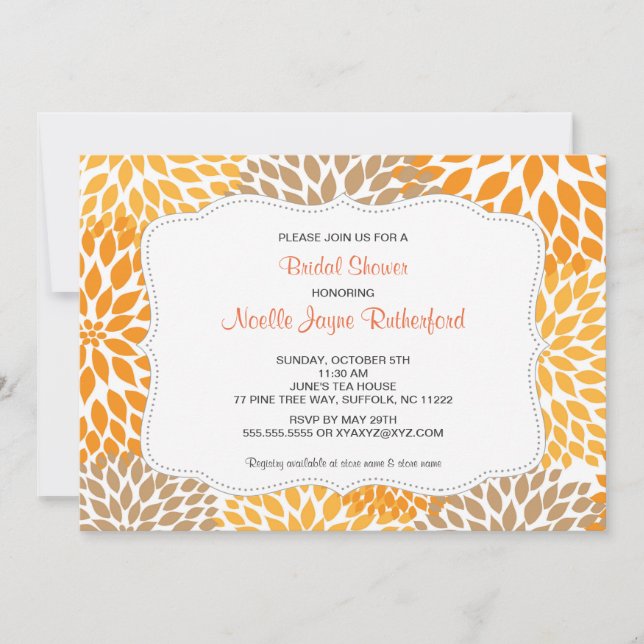 Mariage de la mariée ou invitation de Baby shower (Devant)