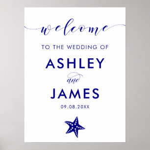 Mariage de la marine Blue Starfish Affiche de bien