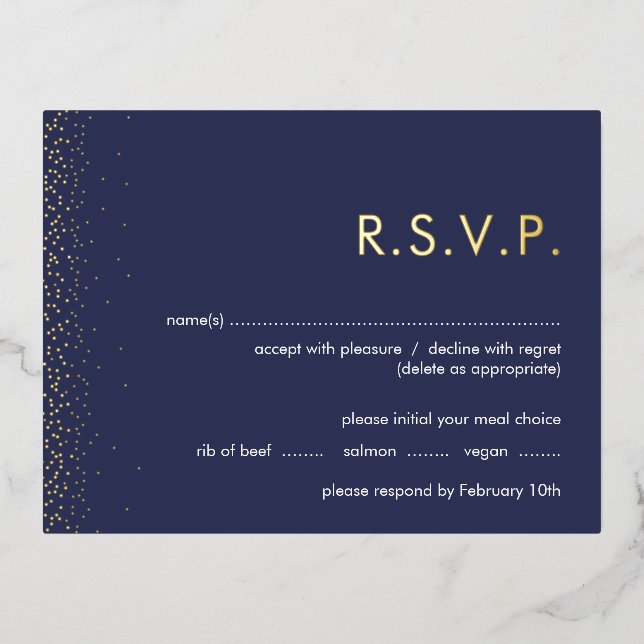 Mariage de la marine brimmer fosse RSVP carte post (Recto)