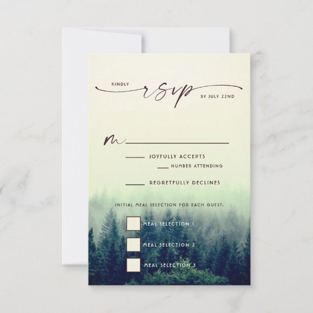 Mariage de la montagne Woodland RSVP (Devant)