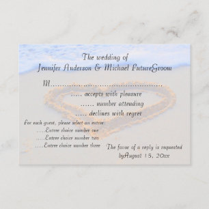 Mariage de la plage Heart in Sand RSVP