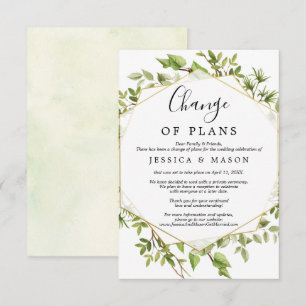 Mariage de la verdure des bois reportée Faire-part