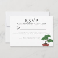 Mariage de l'arbre Bonsai japonais RSVP