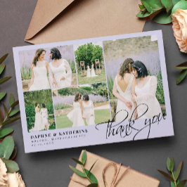 Mariage de lavande photo Collage de script Merci