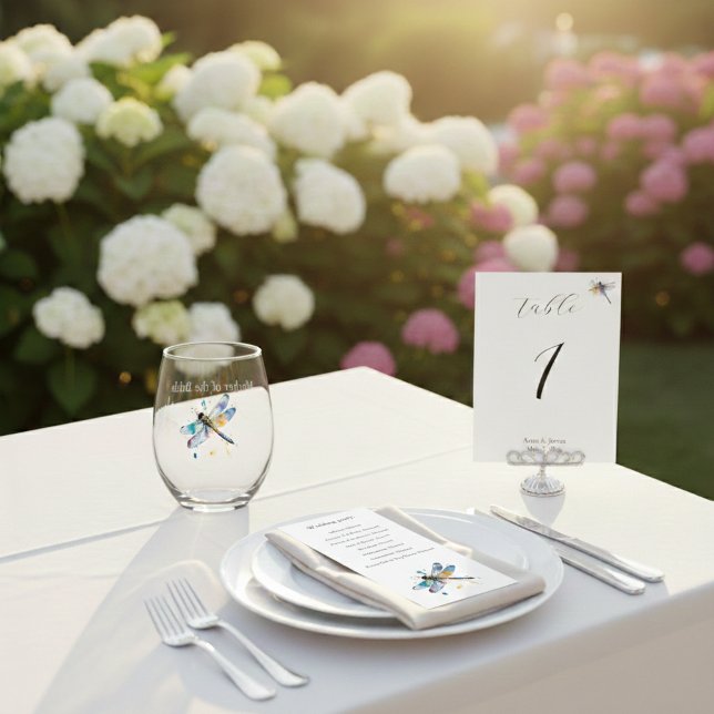 Mariage de libellules, numéro de table personnalis (Créateur téléchargé)