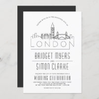 Mariage de Londres | Invitation Skyline stylisée