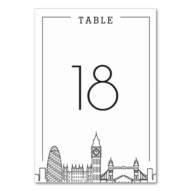Mariage de Londres | Numéro de table (Par défaut)
