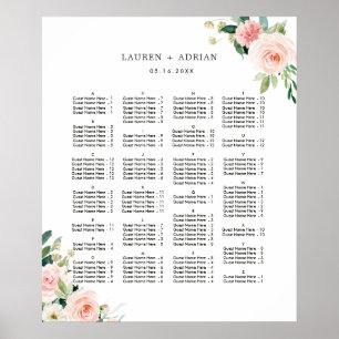 MARIAGE de l'ordre ALPHABÉTIQUE Tableau de sièges