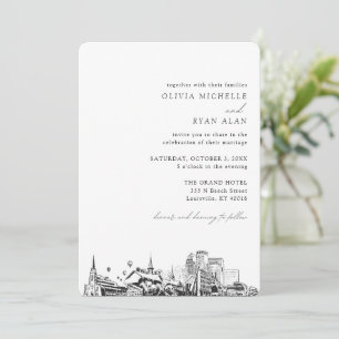 Mariage de Louisville Elegant Skyline Invitation