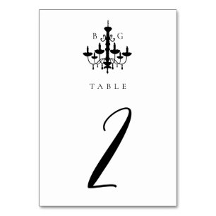 Mariage de lustre noir blanc carte de sièges