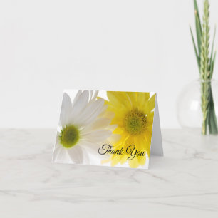 Mariage de marguerites blanches jaunes Merci Bride