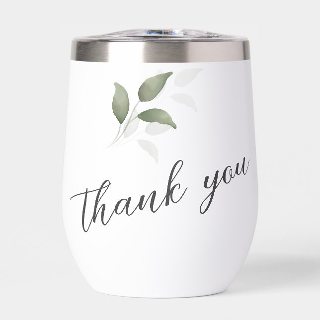 Mariage de Merci de script d'aquarelle verte (Avant)