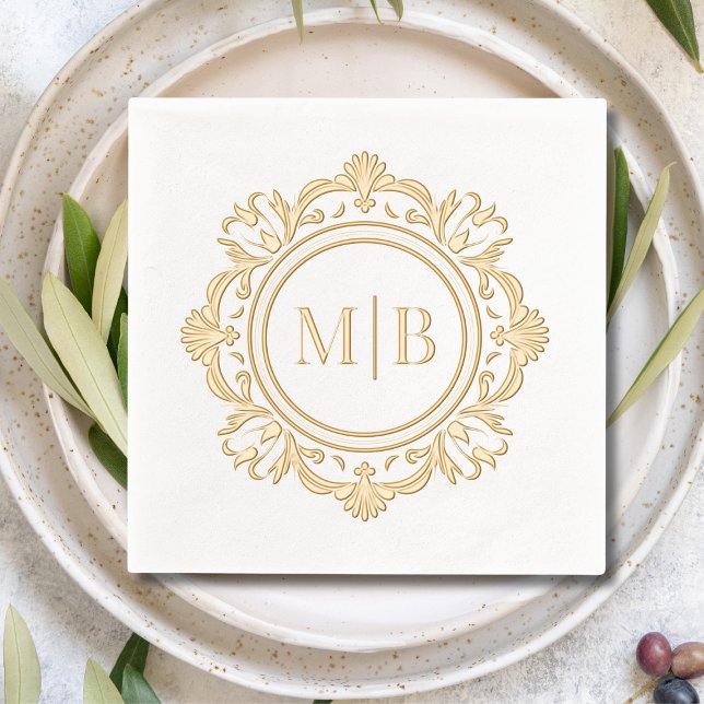 Mariage de monogramme floral orné personnalisé (Créateur téléchargé)