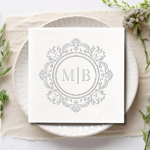 Mariage de monogramme floral orné personnalisé