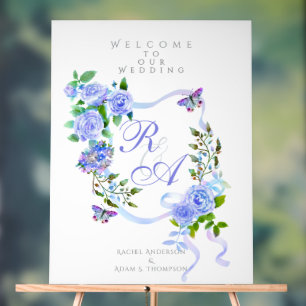 Mariage de monogramme Rose bleu