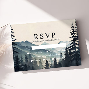 Mariage de montagne RSVP Rustique Aquarelle Pine T