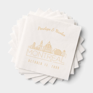 Mariage de Montréal personnalisé Napkins Gold Foil