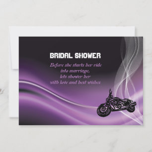 Mariage de motocycliste violet invitation à la dou