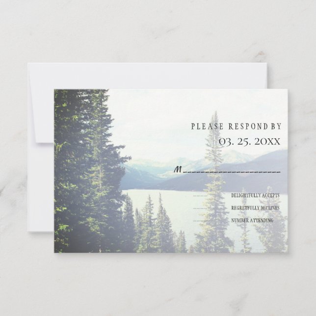 Mariage de Mountain Forest Lakeside RSVP (Devant)