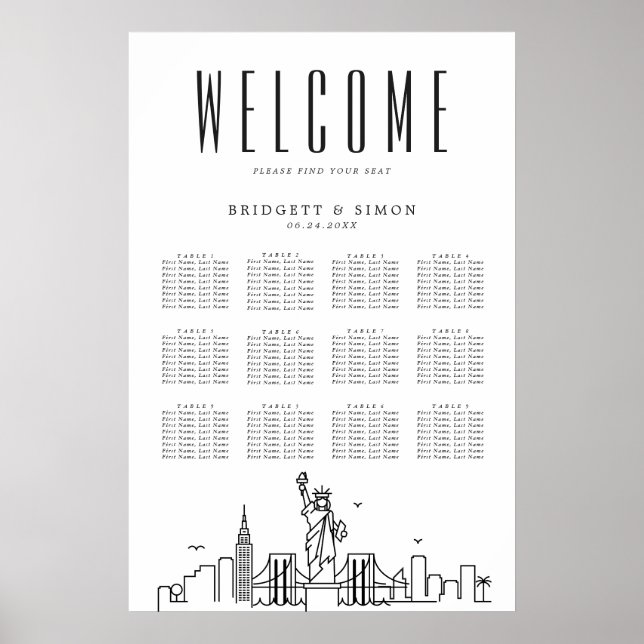 Mariage de New York | 12 Tableau des sièges (Devant)